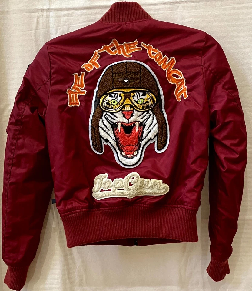 Top Gun MA 1 Miss Eye of the Tomcat Reversible Bomber Jacket | Red | Mens XS - Image 4 of 4