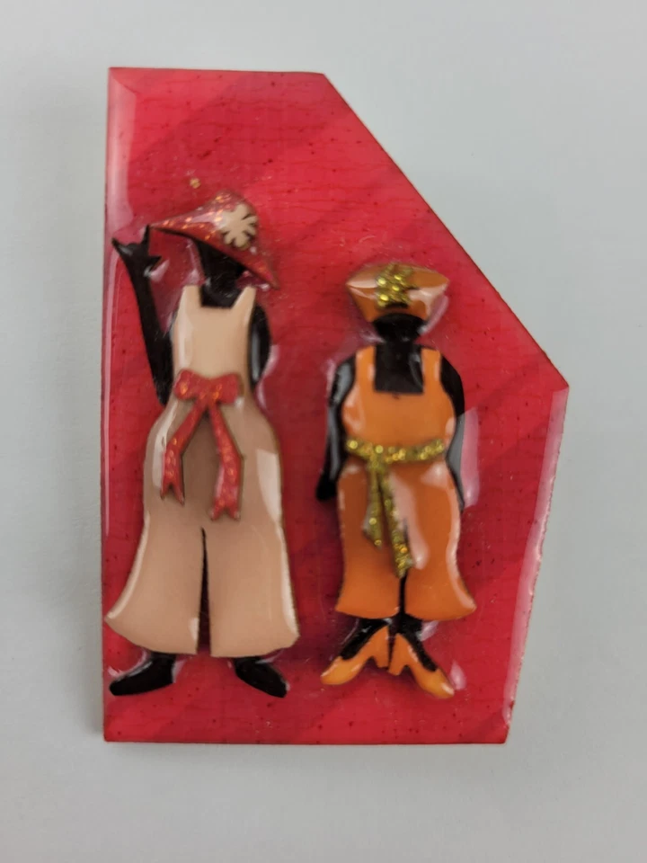 Hermoso prendedor de mujer Lucina negro para mujer firmando I Love You Foto 4 de 4