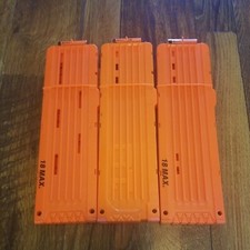 NERF Max Round Dart Gun Long Ammo Clip Magazines Lot of 3 18 N-strike
