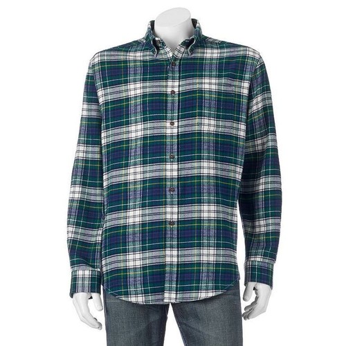 Plaid Flannel Button-Down Shirt | eBay