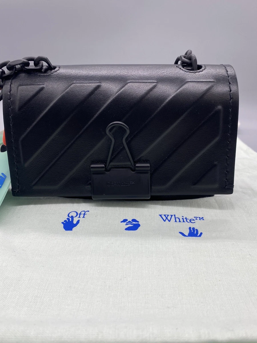 Off white mini diagonal stripes leather bag sale