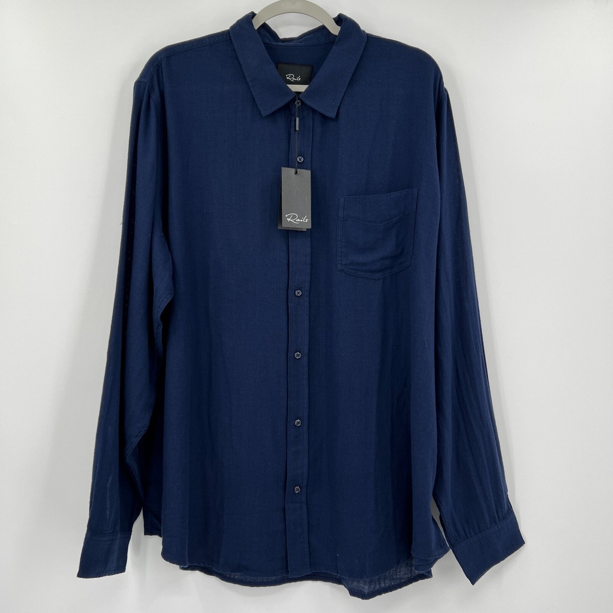 Rails Men's Connor Shirt Casual Button Down Long Sleeve Indigo Blue sz XXL  2XL