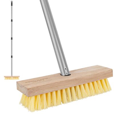 Floor Scrubber Brush With Long Handle For Deck Cleaning 52'' Stiff Bristle Scrub