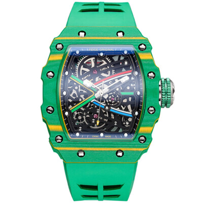 Men's Automatic Mechanical Watch Carbon Fiber Sapphire Crystal Sport Waterproof 