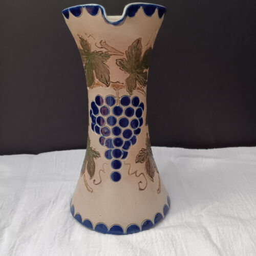 Betschdorf Alsace Pottery Pitcher Grapes 7.5 Inches Ceramic Stamped & Signed - Picture 2 of 13