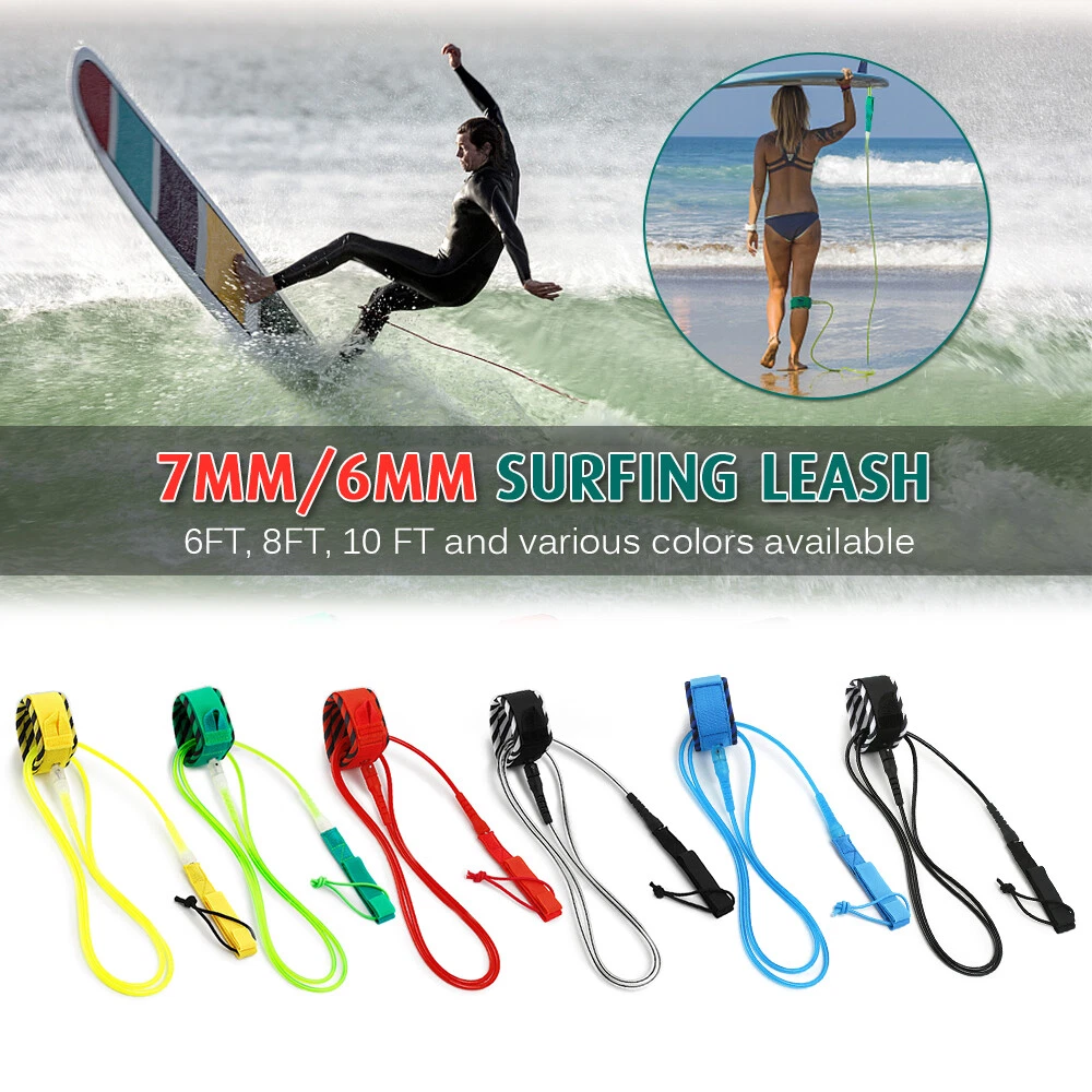 Surf Leash Surfing Surfboard Leash Smooth Steel Swivel Surfing Leg Rope P9B8