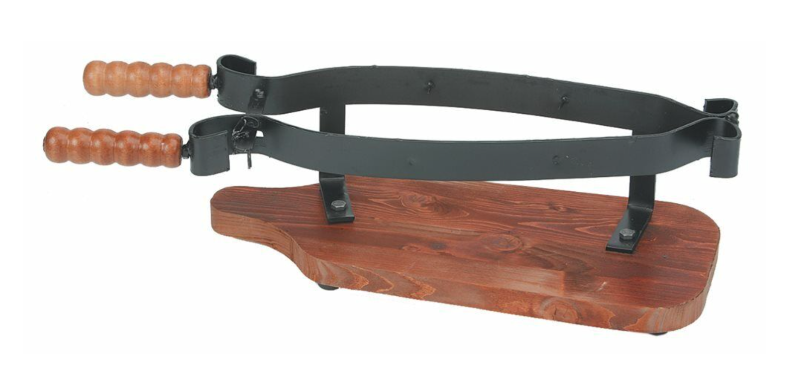 Porta Prosciutto  Fermaprosciutto ferro battuto base legno Made in Italy