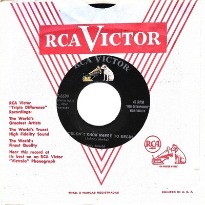 ARNOLD, Eddy  (I Wouldn't Know Where 2 Begin) RCA 47-6699 w/o line =VINTAGE MINT