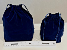 Velvet Gift Bags Drawstring Jewelry Pouches Royal Blue LOT OF 2 Multipurpose M/L