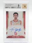 TRAE YOUNG 2018-19 DONRUSS NEXT DAY AUTOGRAPH #18 BASKETBALL HAWKS BGS 9 Q5715