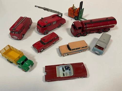 Dinky Cars and Trucks - nine vintage models