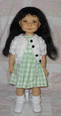 Global ALEXA Doll Wig SIZE 11/12 BLACK Long Kinky Style & Bangs (Human Hair)