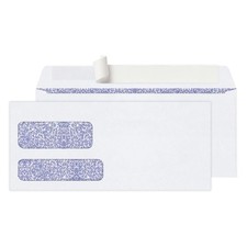 250 PCS 9 DoubleWindow Envelopes 3 7/8 x 8 7/8 Inch White Clean Seal
