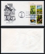 US FDC # 1921-1924 18c Wildlife Habitats  Artmaster Plate Block UL 1981, 9Q975
