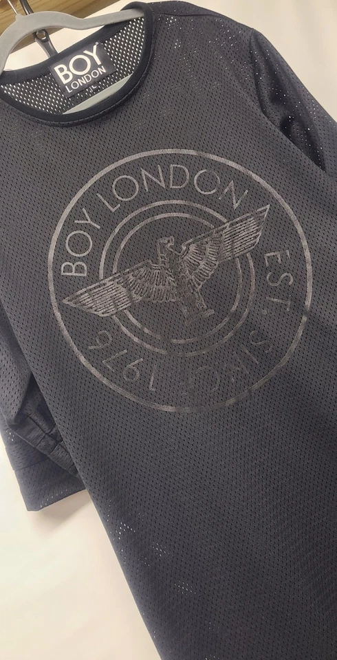  Camisa niño London malla logotipo manga larga negra longitud unisex Foto 2 de 4