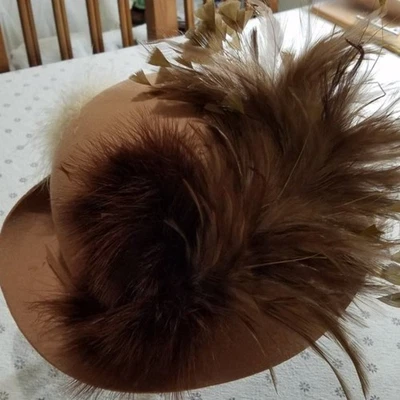 Vintage Brown Straw Pillbox Hat Women\'s 50\'s-60\'s Chanda Engel-Fetzer Velvet Velvet 1950s Vintage Hats for Women for sale | eBay main image 4