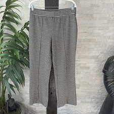 Tahari Pull On Houndstooth Wide-Leg Pants Brown Black Cream Petite L New Tags