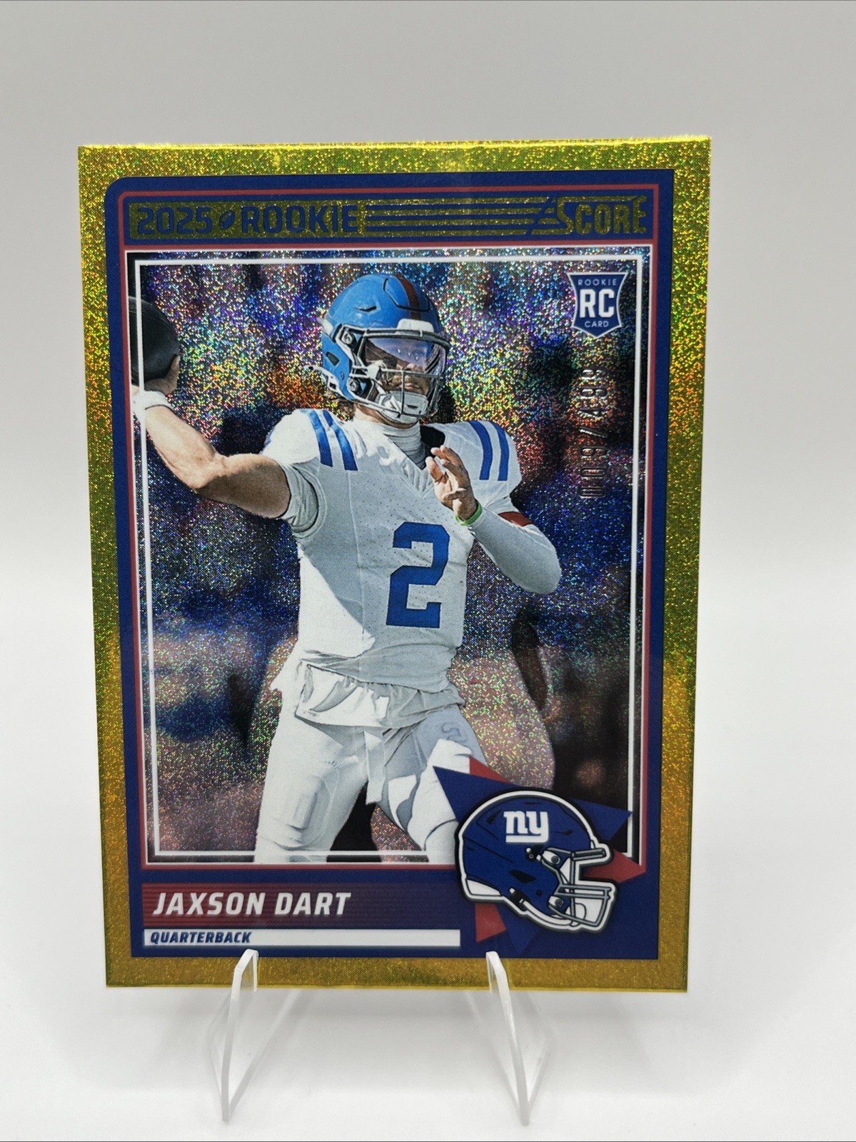 2025 Score - Rookies Jaxson Dart #35 Gold Dots /499 (RC)