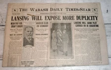 Wabash, IN Daily Times-Star, Jan. 16, 1918 - Sec. of State Lansing Exposes Plot