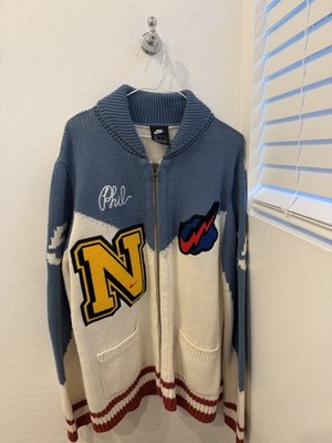 Nike Phil Knight Pro Club Varsity Cardigan Sweater Letterman limited edition L