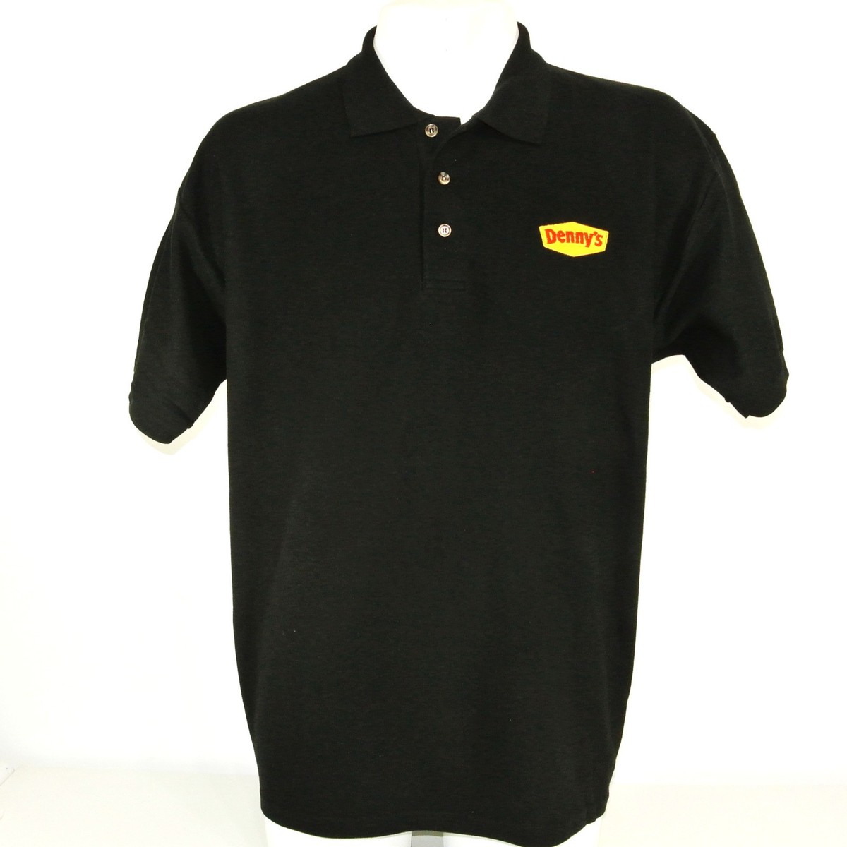デニーズ制服 DENNY'S DINER Restaurant Employee Uniform Polo Shirt Black Size M