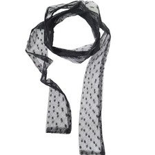 Lace long silk scarf fluttering belt female spring Black Polka Dot Silk Scarf