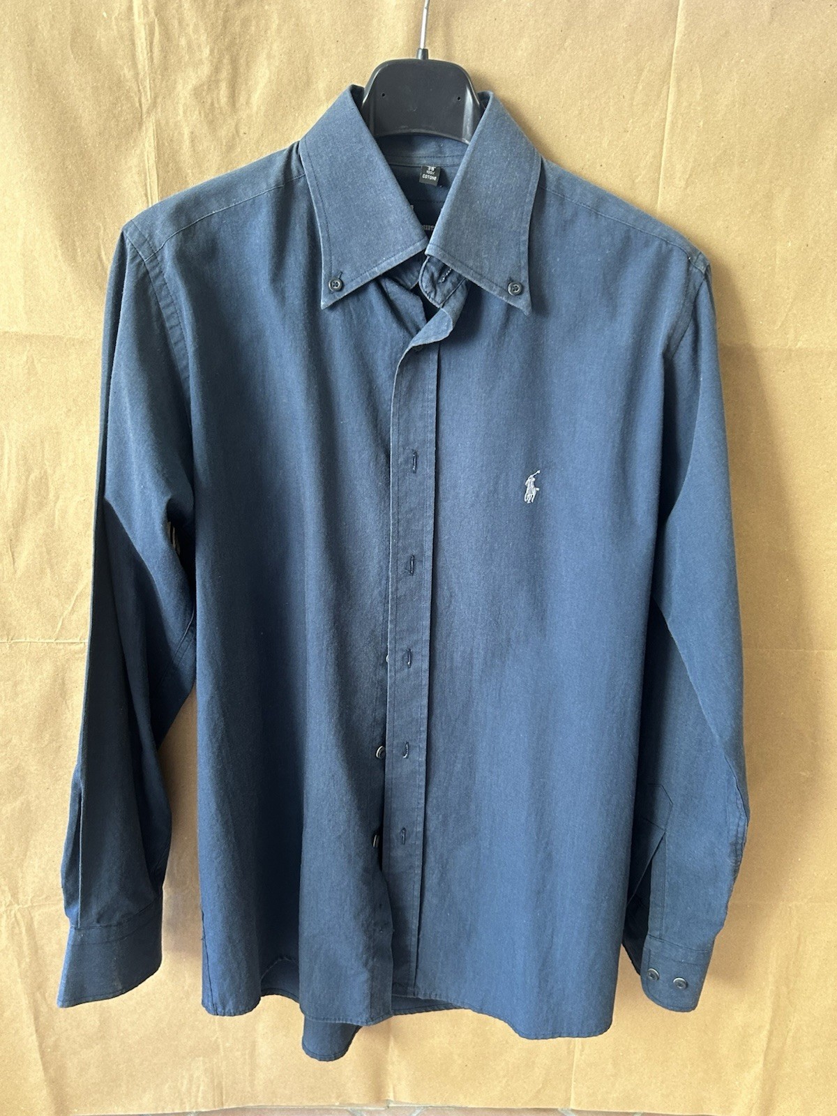 Polo Ralph Lauren Camicia Uomo 100% Cotone Blu Navy Logo Ricamato Tg. 38