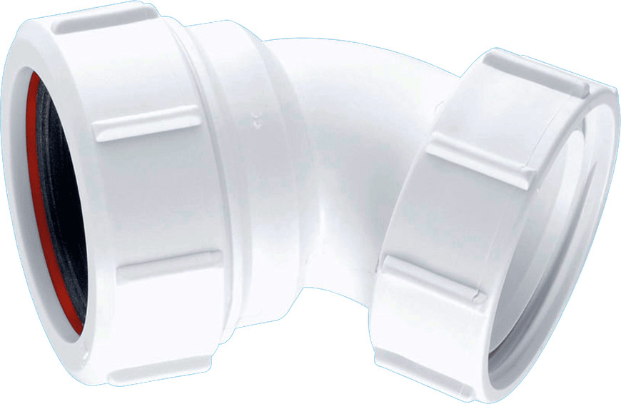 McAlpine Universal Bend 135 degree x BSP Loose Coupling Nut 1.5'' ST90-OUT White