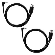 Type A 3.5mm TRS To Male 5Pin DIN MIDI Cable Adapter Black 1.5m 2 PCS