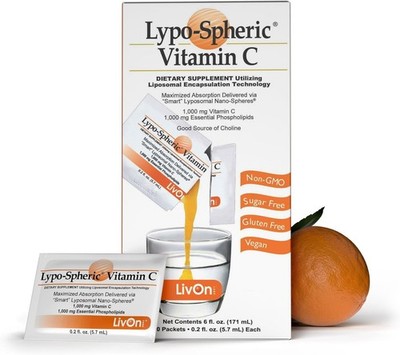 LivOn Laboratories Lypo Spheric Liposomal Vitamin C 1000mg | 30 Packets |