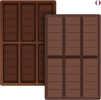 ‎JUSONEY JUSONEY Lot de 2 moules à chocolat en silicone de qualité alimentaire avec r