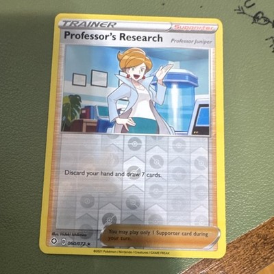 Pokémon Professor's Research Trading Card 060/072 & Eevee Card Sleeve 2021