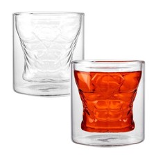 2 BIOWORLD SUPERMAN INVERTED SCULPTED LAYERED DESIGN DRINK ROCKS GLASSES double