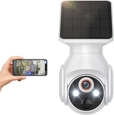 Solar Panel Powered Security Camera 1080p WiFi Camera with Night Vision Motion