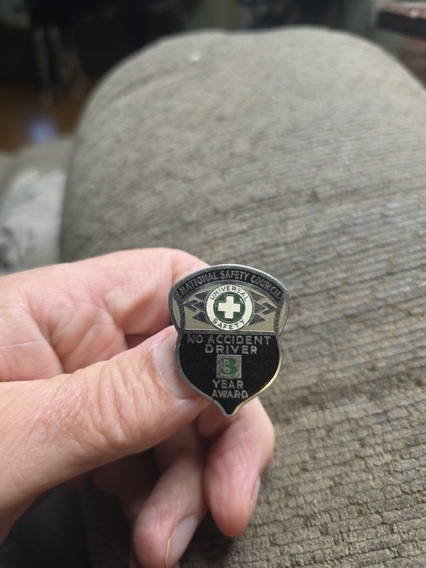 Vintage National Safety Council 3year No Accident Driver Award Pin