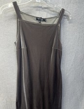 My Michelle Brown Velvet Maxi Dress Size M | Stretch Bodycon Slit Back 90s Y2K