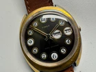 Timex Vintage 1975 Brown Marlin Wind Up Telephone Dial 34MM Runs Good