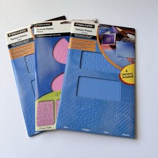 NEW Fiskars Embossing Texture Plates Lot of 3 - Spirit, Fibers, Energy 2002