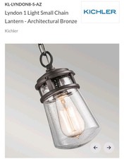 Kichler Lyndon Architectural Bronze Small Outdoor Lantern -NEW- Elstead Lighting