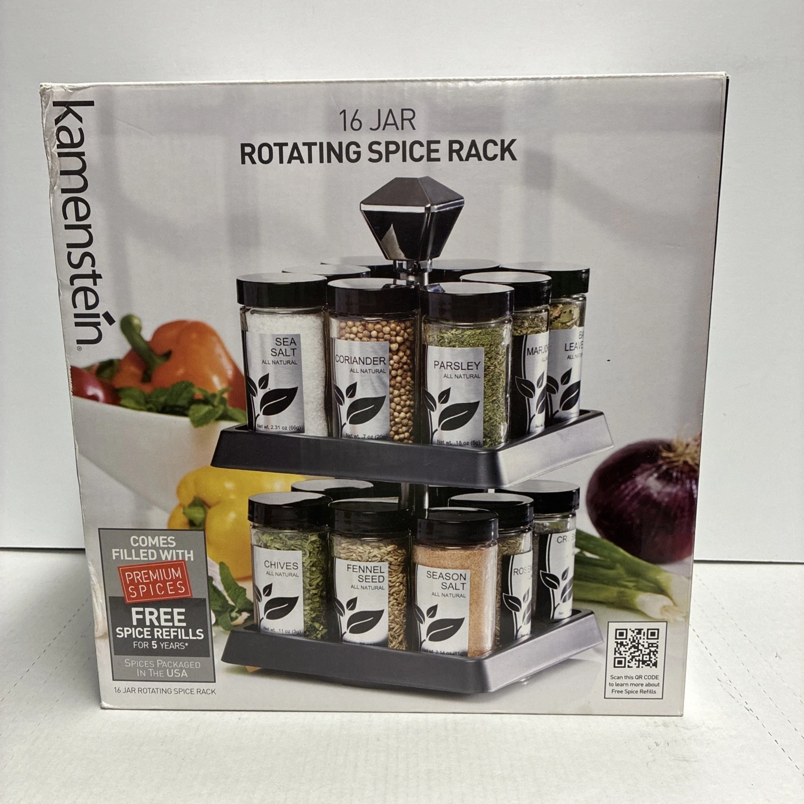 16 Jar Kamenstein Revolving Spice Rack - Countertop Lazy Susan