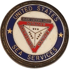 United States Sea Services Fleet Reserve Usn Usmc Uscg 70s Vintage Belt Buckle