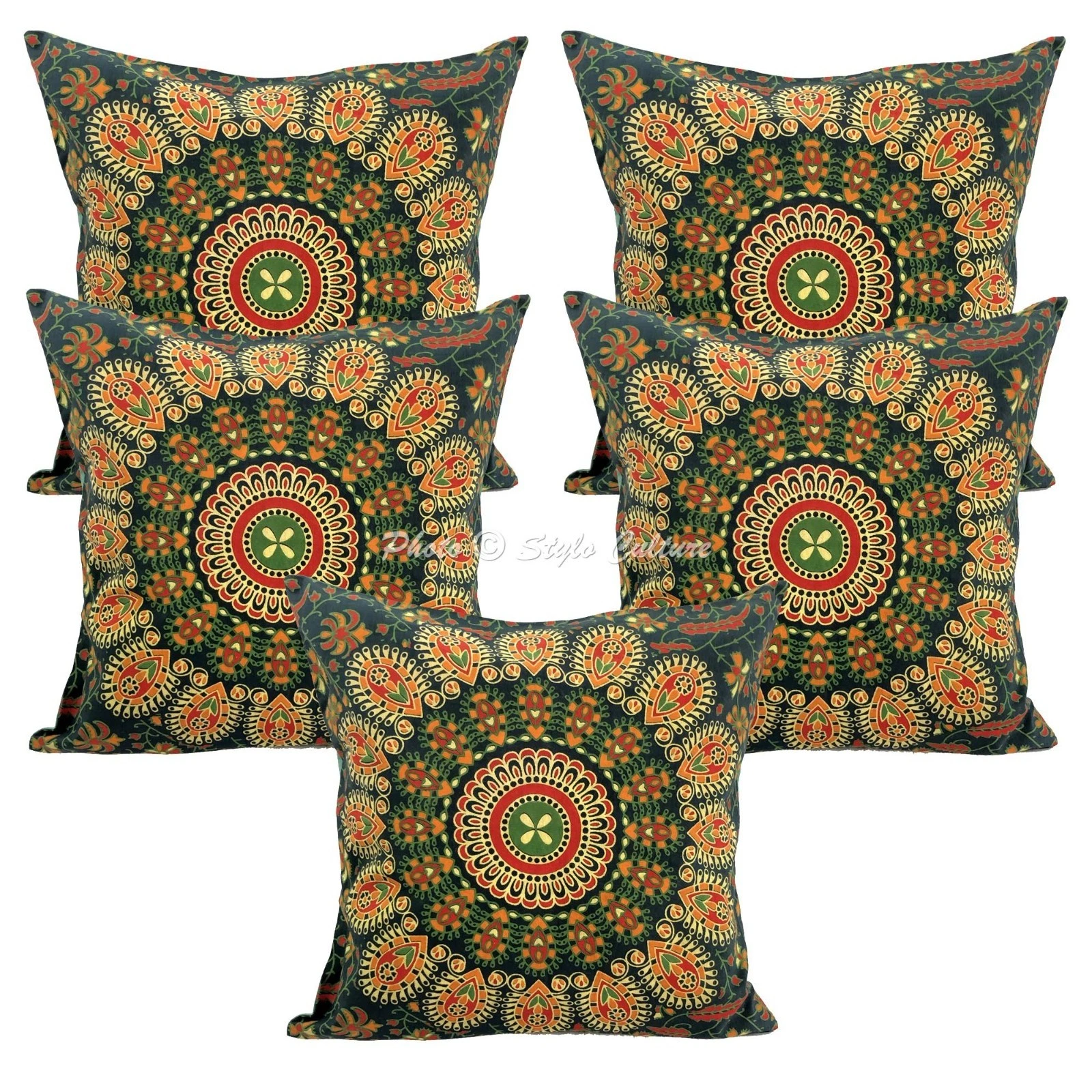 Decorative Cotton Throw Pillow Covers Printed Mandala Home Decor Cushion Cover
