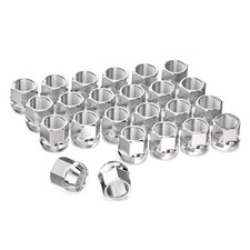 MEnd Lug Nuts, 0.8" 21mm Tall, 3/4" 19mm Hex, Conical 14x2 Silver Short Open
