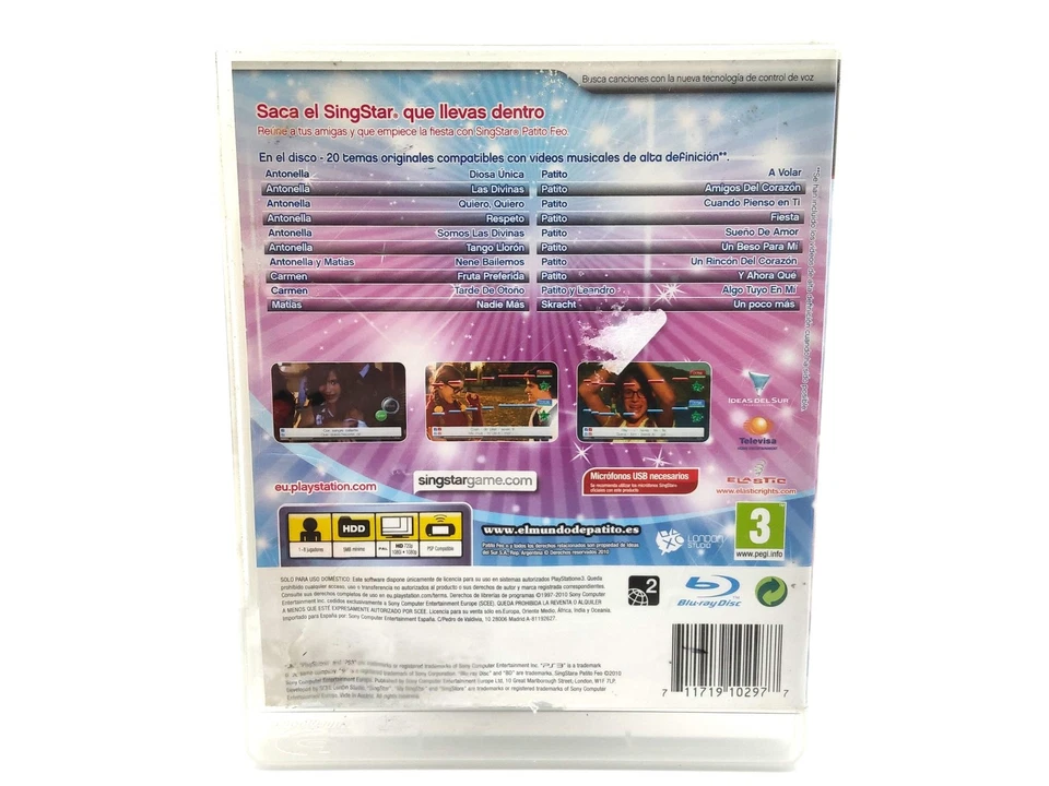 SingStar Patito Feo 20 Videos Televisa - Juego PlayStation 3 PS3 Sony 3T, foto 2 de 4
