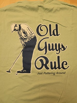 #ad Old Guys Rule Mens Medium Light Green Shirt quot;Just Puttering Aroundquot; Golf Humor $15.68