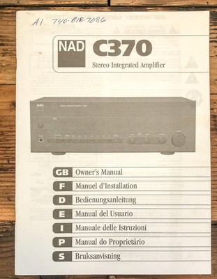 NAD C370 Amplifier Owners / User Manual *Original*