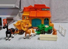 FISHER PRICE VINTAGE 1982 WESTERN TOWN WITH ACCESSORIES