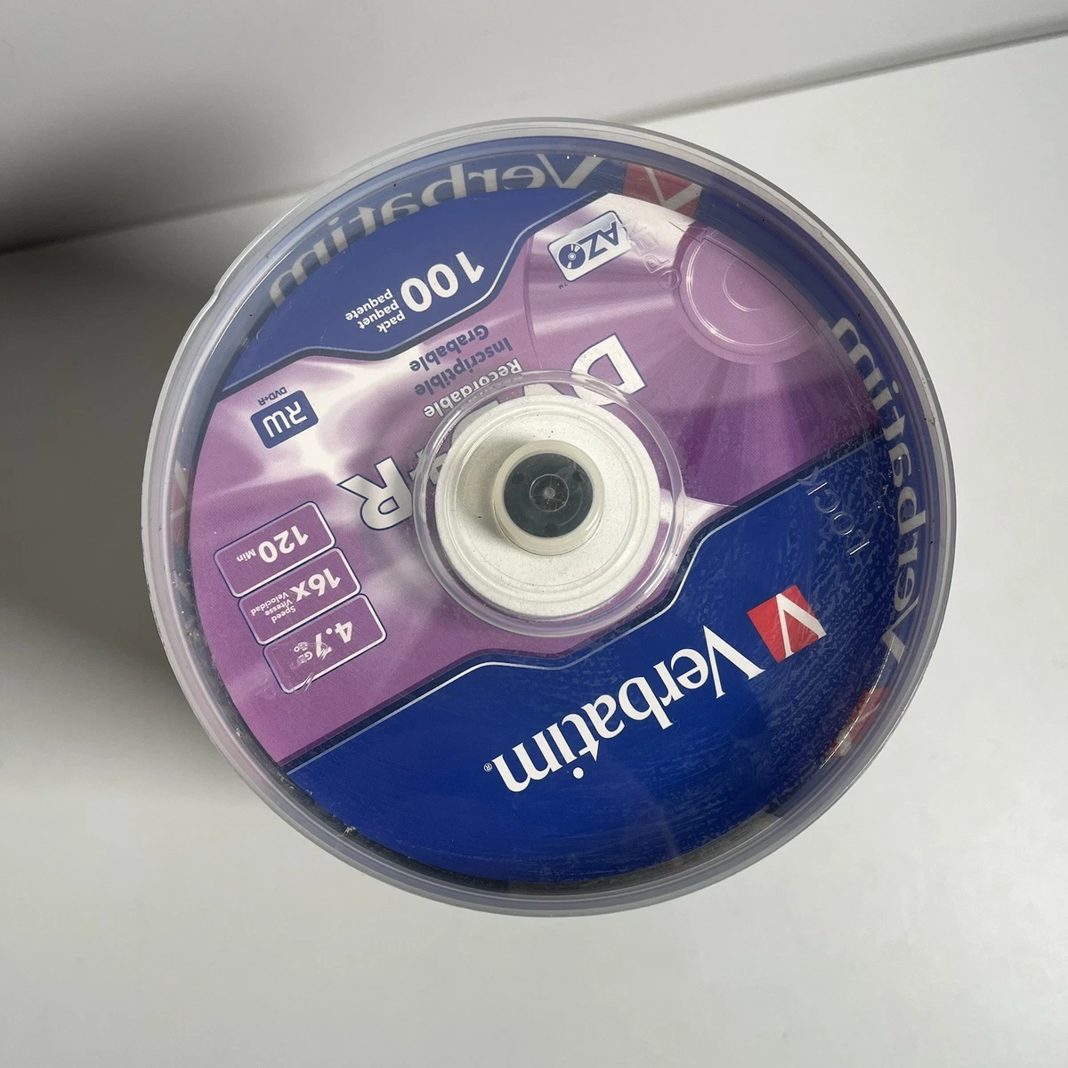 Verbatim DVD+R 4.7GB 16X With Branded Surface 100pk Brand New Free Postage