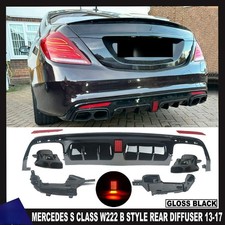 FÜR MERCEDES S-CLASS W222 B STYLE AMG HECKDIFFUSOR AUSPUFF GLANZ SCHWARZ 14-17 FÜR MERCEDES S-CLASS W222 B STYLE AMG HECKDIFFUSOR AUSPUFF GLANZ SCHWARZ 14-17