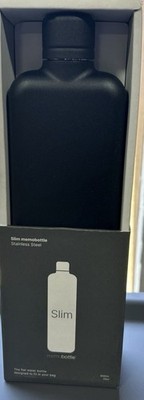 Slim memobottle (Stainless Steel) - Black 20 oz / 600 ml
